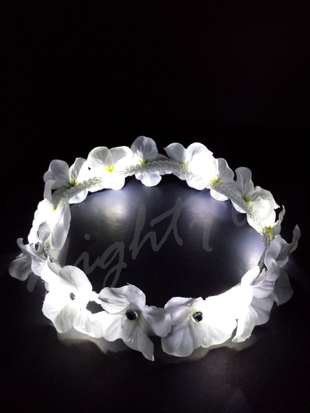 Glowing LED Heavenly White Flower Crown – Light-Up Bridal, Festival & Party Headpiece