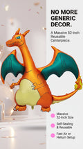 Giant Charizard Foil Balloon 52" – Jumbo Fire Dragon Birthday Party Decoration– Pokémon Birthday Party Decoration & Photo Prop (Copy)