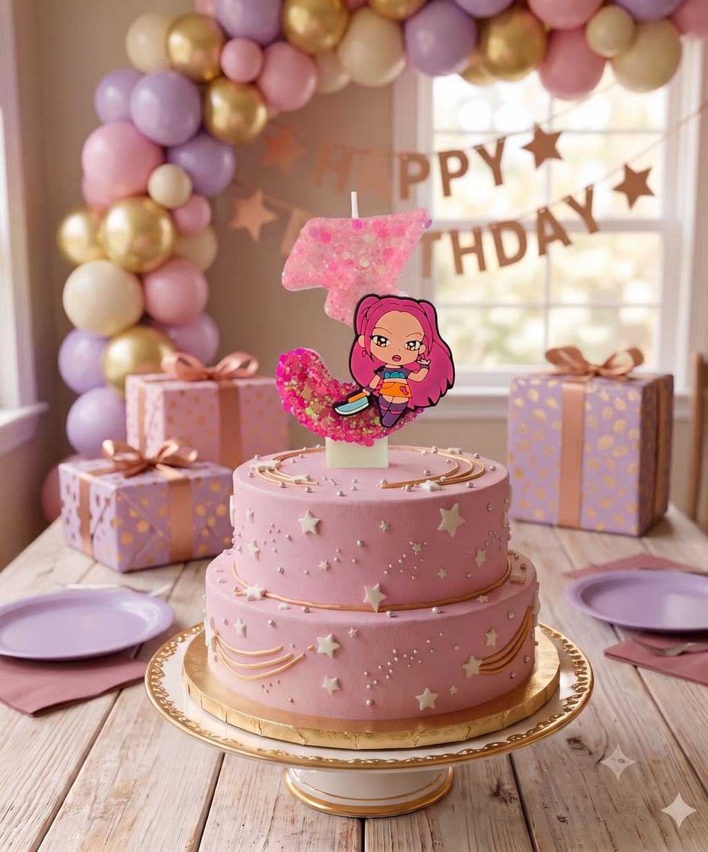 K Pop Demon Hunter Number Birthday Candles (Mira #3 Candle)