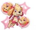 PAW Patrol Skye Foil Balloon Bouquet Set (5 Pcs) – Pink Star & Round Character Party Decor