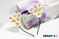 White Daisy Floral Kitty Ears Headband – Classic White Daisy Blossom Kitty Ears w Optional LED Light-Up Finish