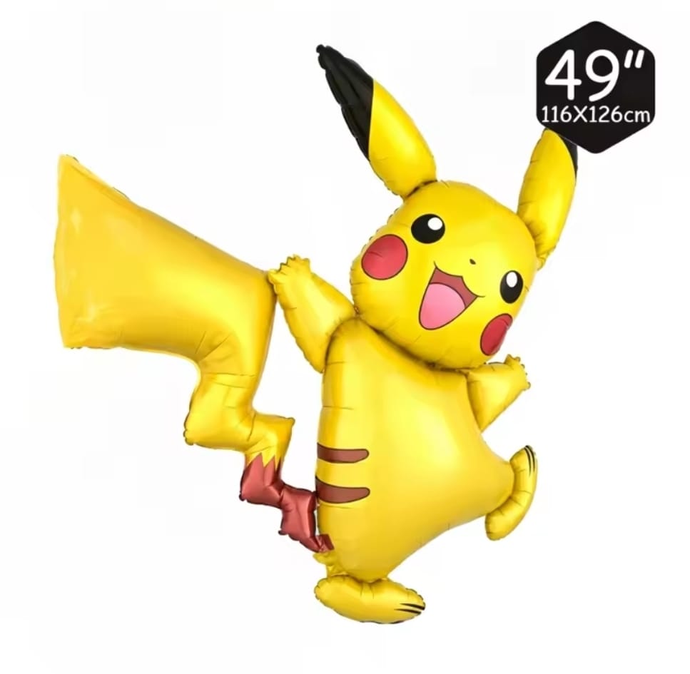 Giant 49" Pikachu Foil Balloon – Pokémon Birthday Party Decoration & Photo Prop