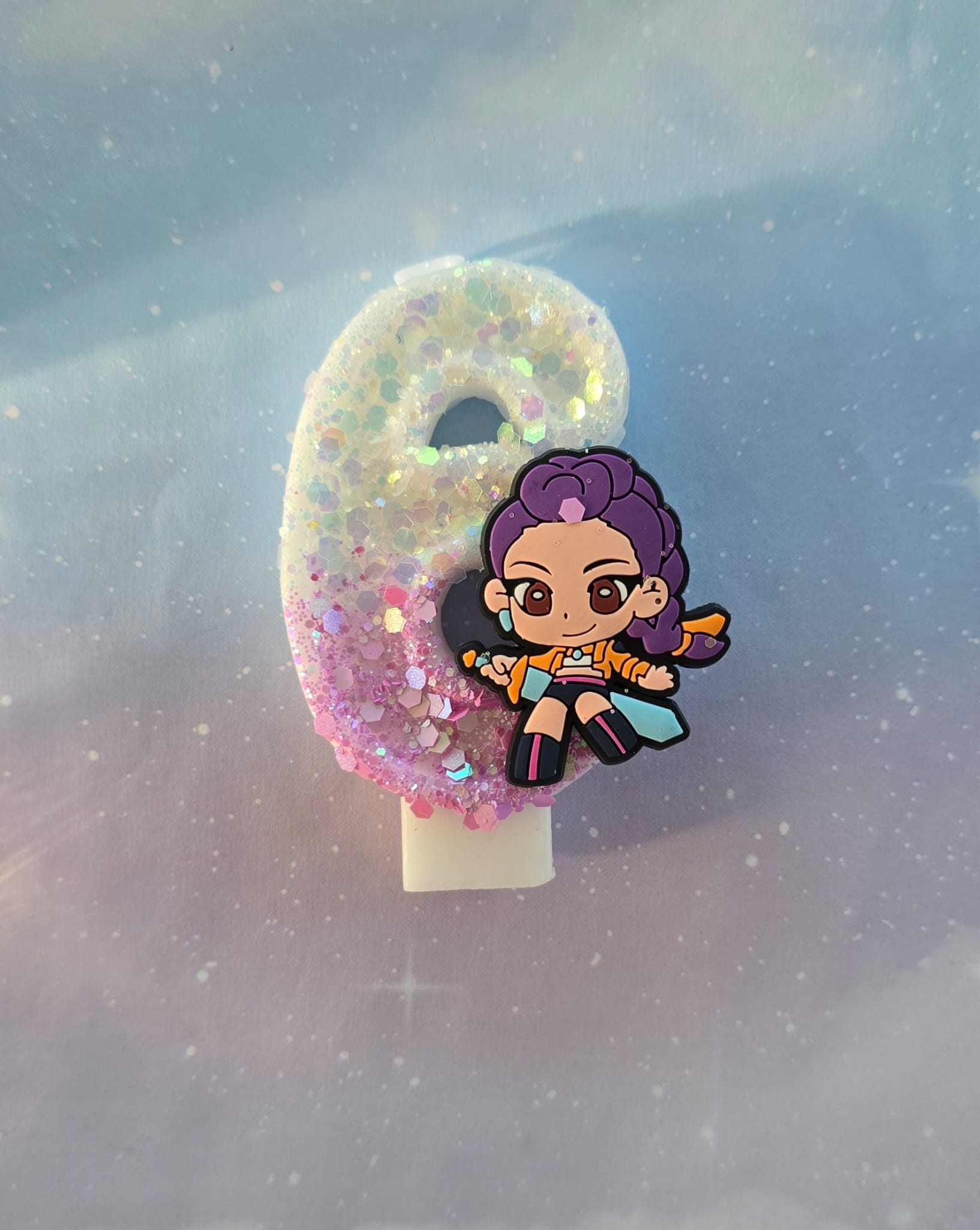 K Pop Demon Hunter Number Birthday Candles (Rumi #6 Candle)