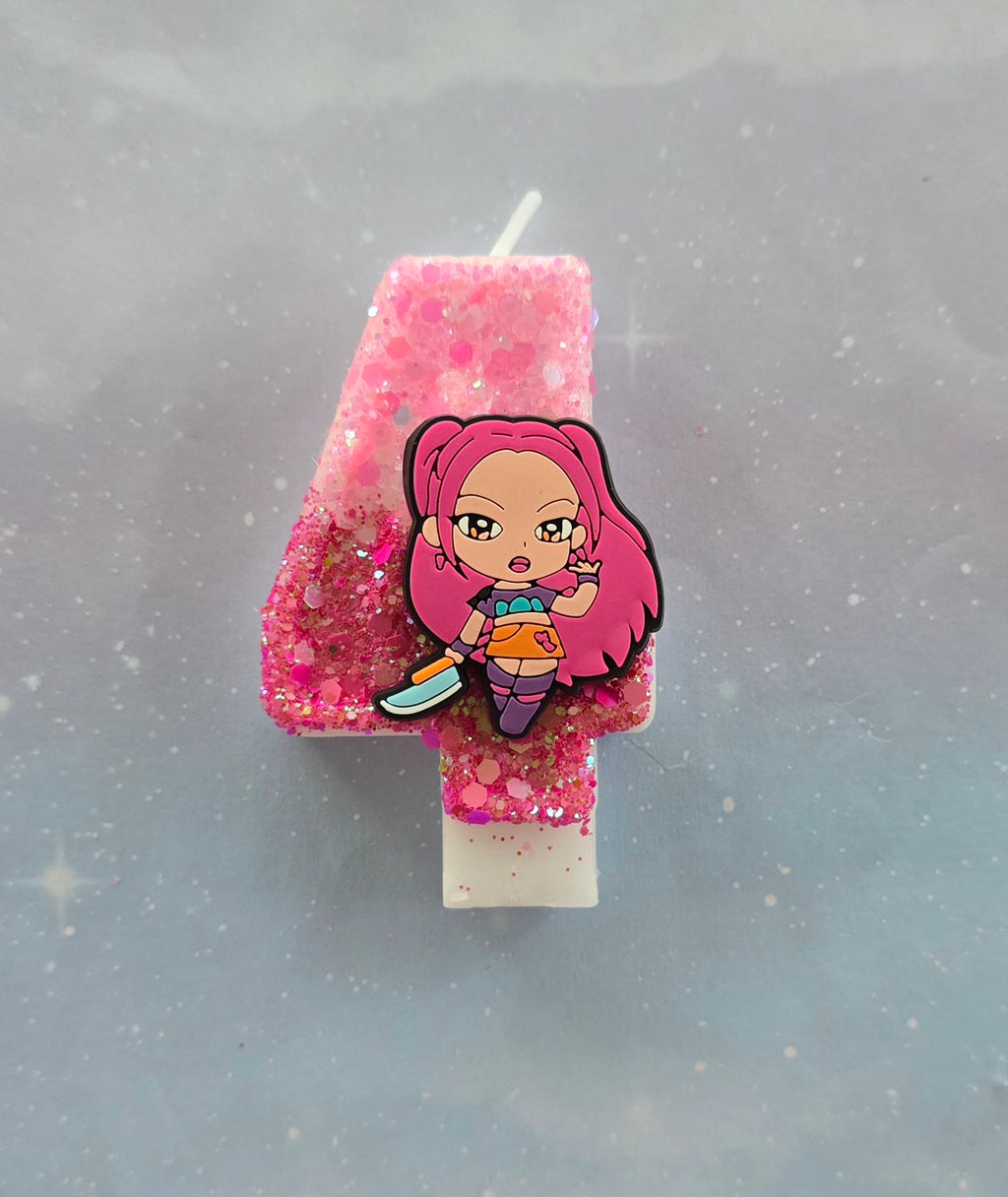 K Pop Demon Hunter Number Birthday Candles (Mira #4 Candle)