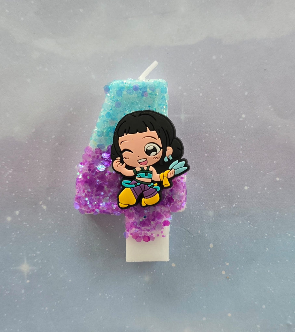 K Pop Demon Hunter Number Birthday Candles (Zoey #4 Candle)