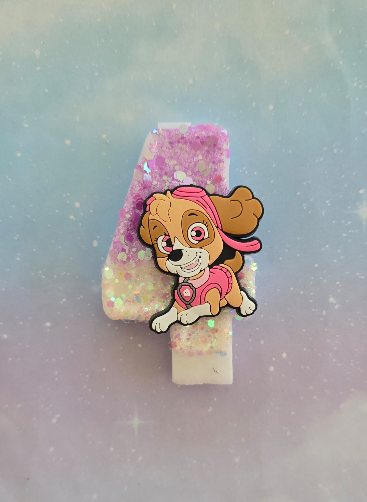 Handmade Skye PAW Patrol Birthday Number 4 Candles – Pink Ombre Glitter Cake Topper