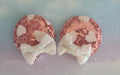 Handmade Minnie Mouse Rose Gold & White Heart Mouse Ear Hair Clips – Pink Sequin Bows