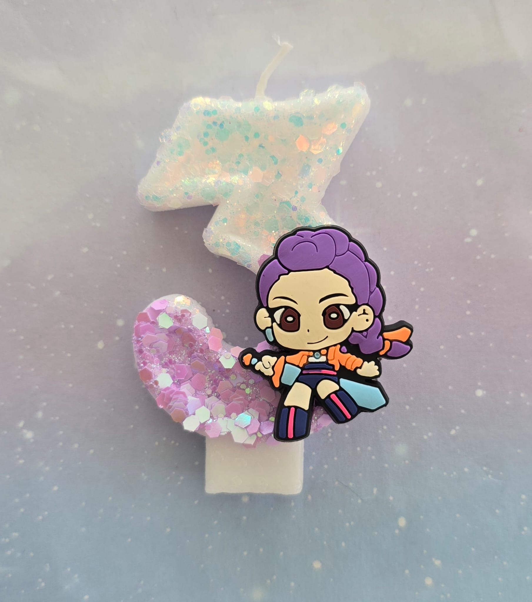 K Pop Demon Hunter Number Birthday Candles (Rumi #3 Candle)