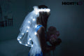 Glowing LED White Rose Flower Crown Veil – Light-Up Wedding & Bachelorette Party Accessory